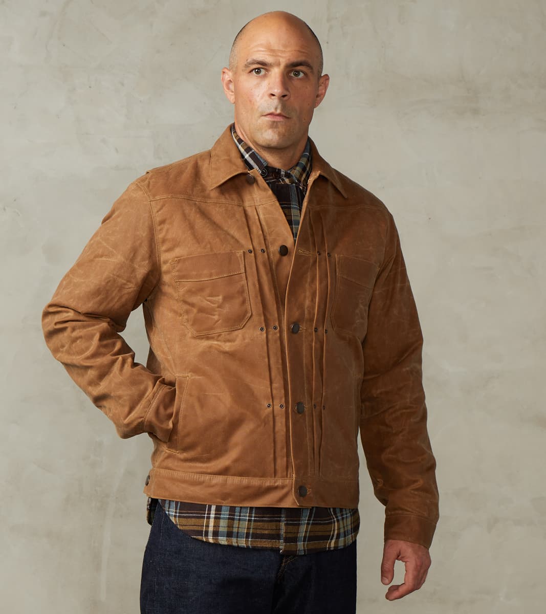 Riders Jacket - 10oz Martexin Waxed Army Duck - Rust