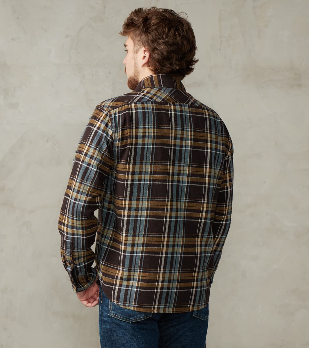 Wells - Japanese Flannel - Bark Plaid