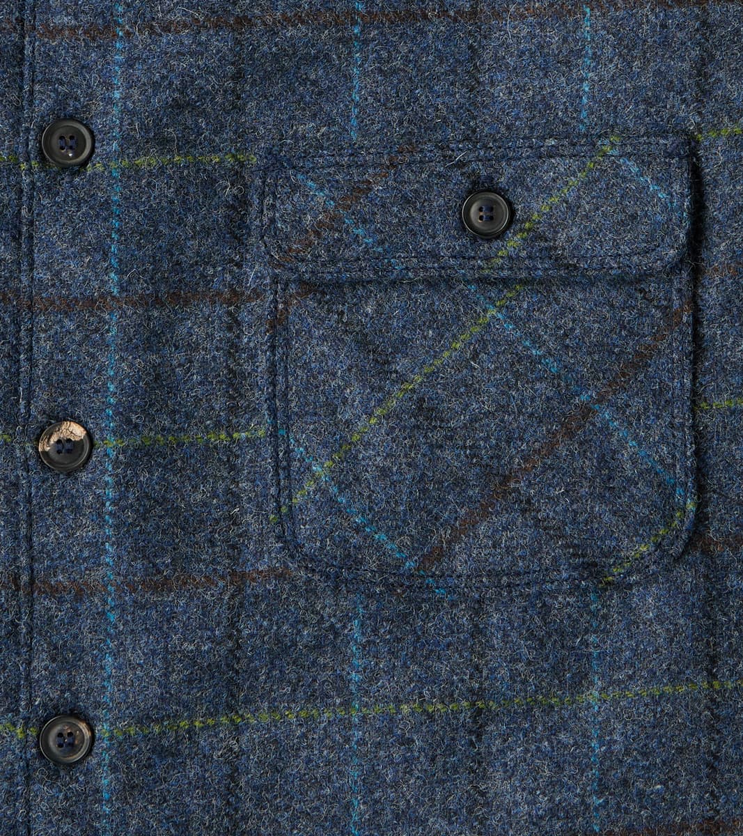 Benson - Abraham Moon® Shetland Estate Tweed - Navy Check
