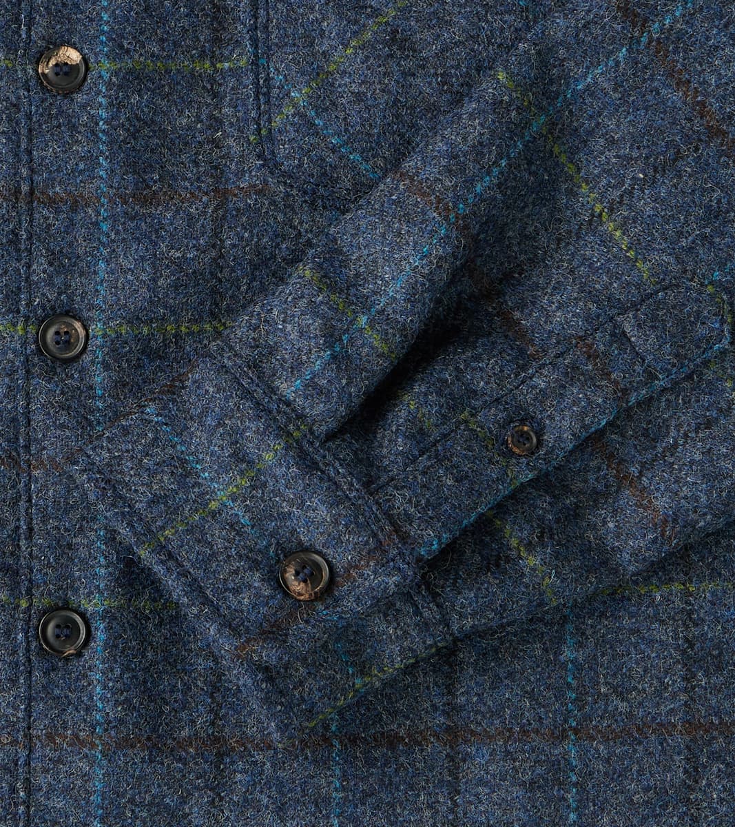 Benson - Abraham Moon® Shetland Estate Tweed - Navy Check