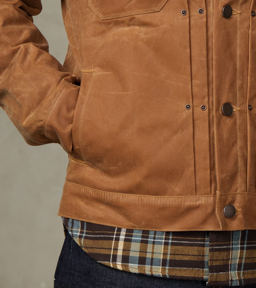 Riders Jacket - 10oz Martexin Waxed Army Duck - Rust