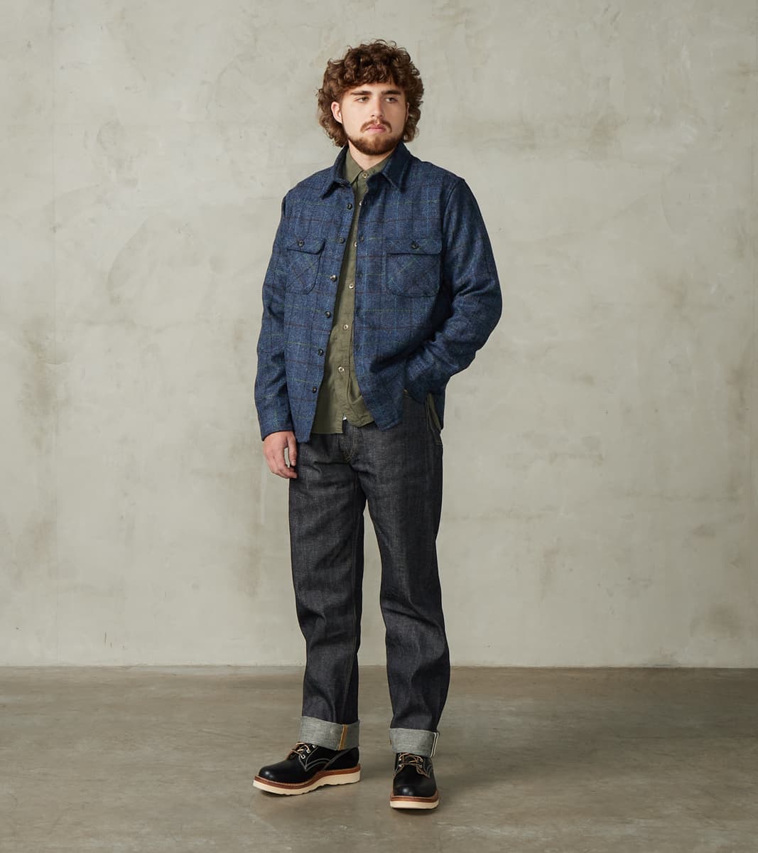 Benson - Abraham Moon® Shetland Estate Tweed - Navy Check