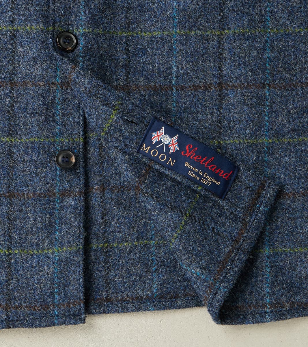 Benson - Abraham Moon® Shetland Estate Tweed - Navy Check