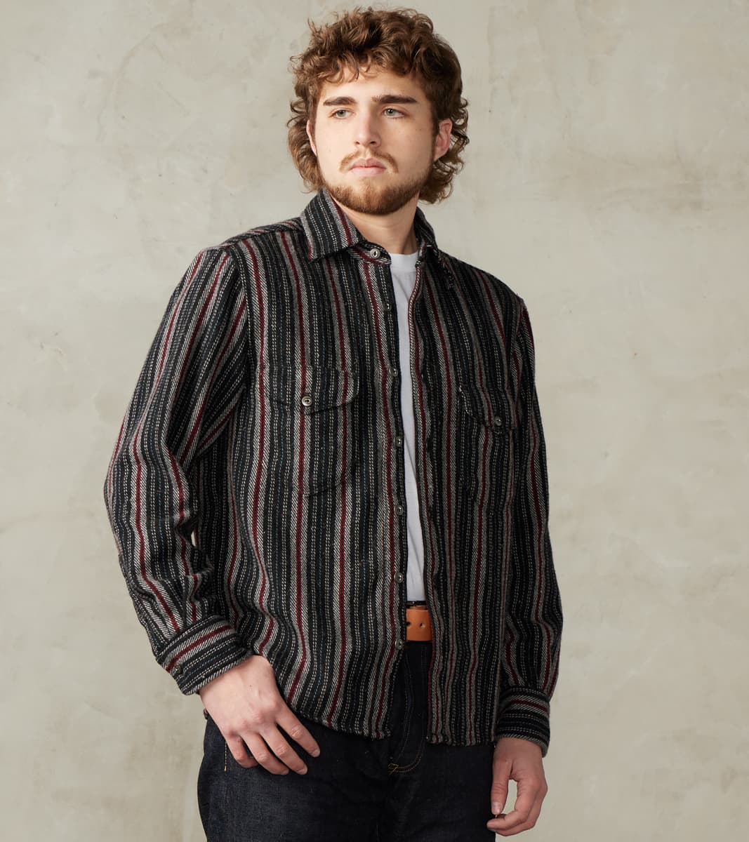 Freenote Cloth Bodie - Japanese Wool Blend Twill - Black Stripe