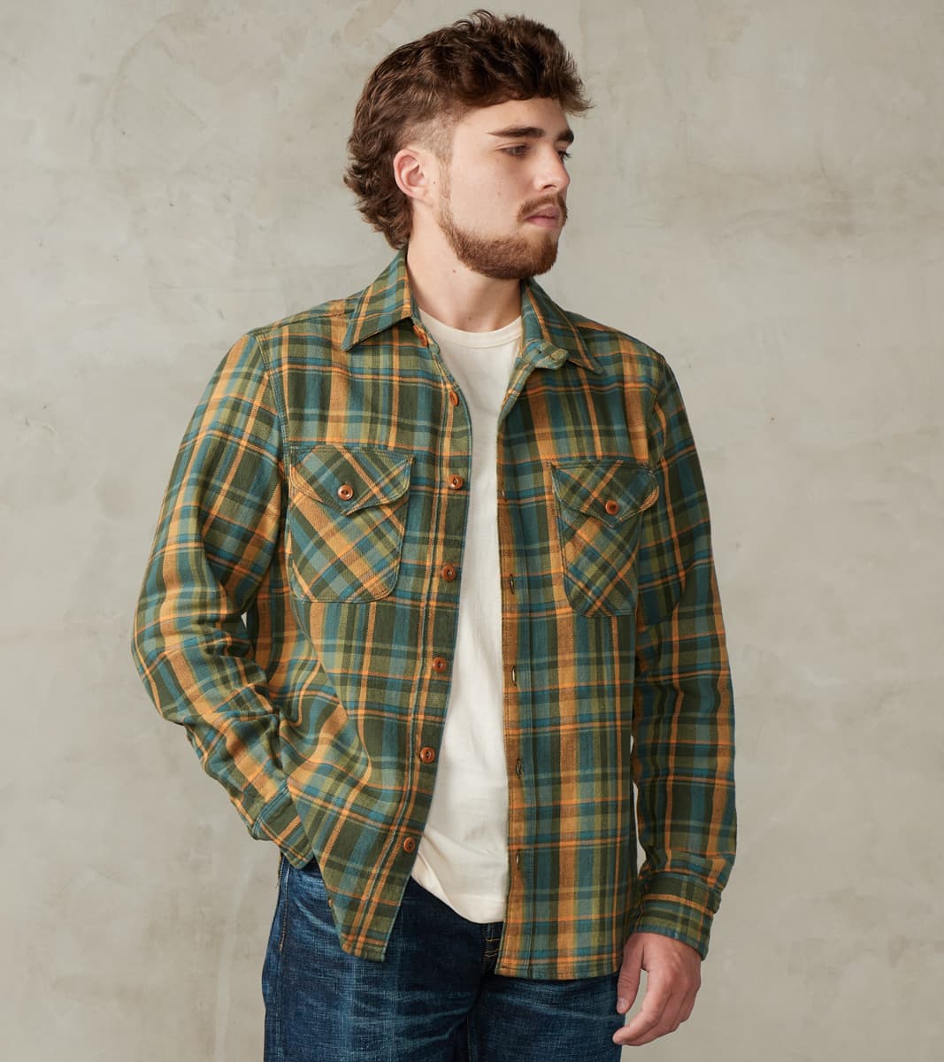 Freenote Cloth Wells - Japanese Flannel - Evergreen Plaid