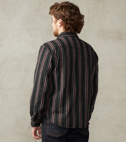 Bodie - Japanese Wool Blend Twill - Black Stripe