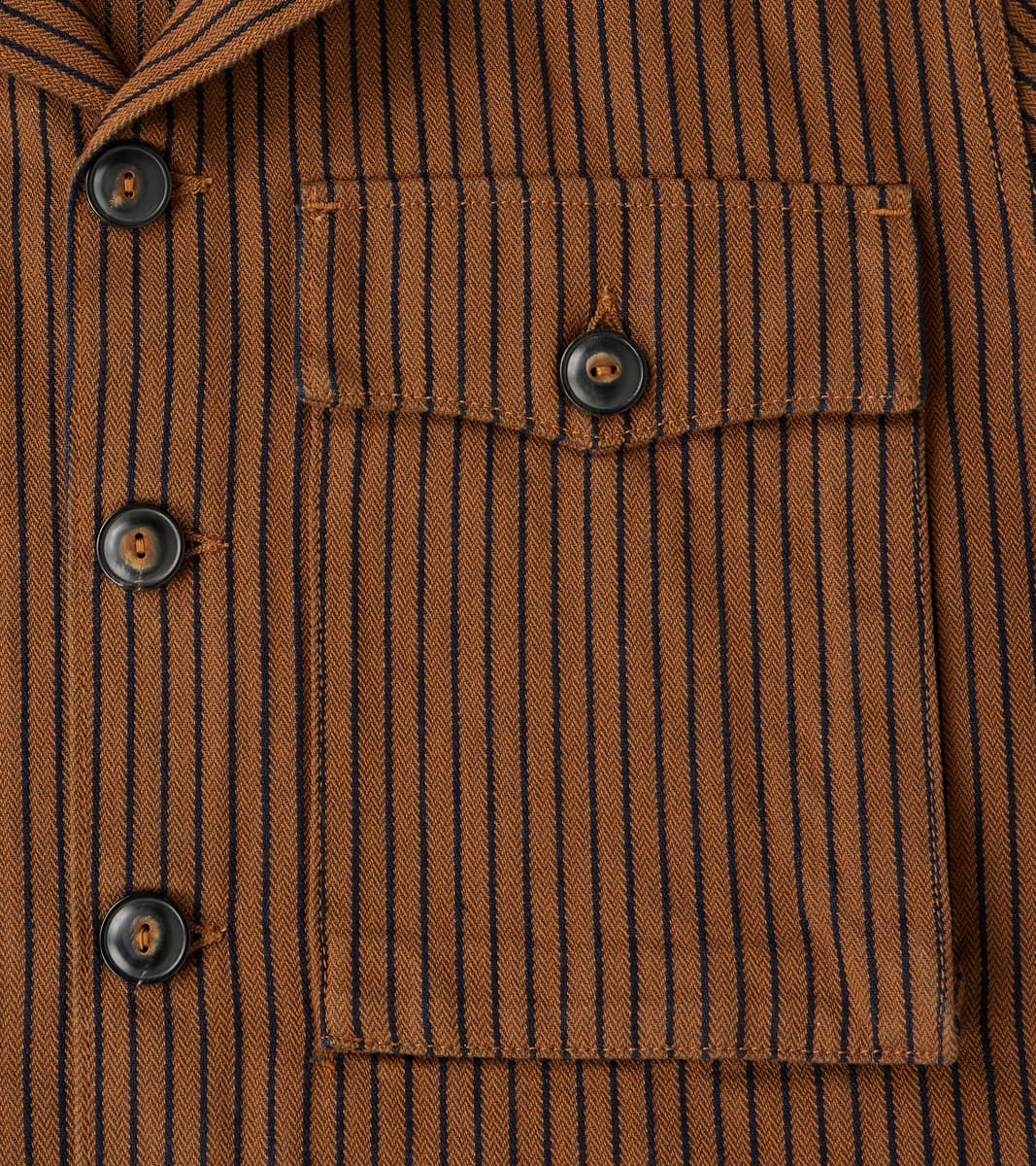 Midway - Japanese Herringbone Dobby - Brown & Indigo