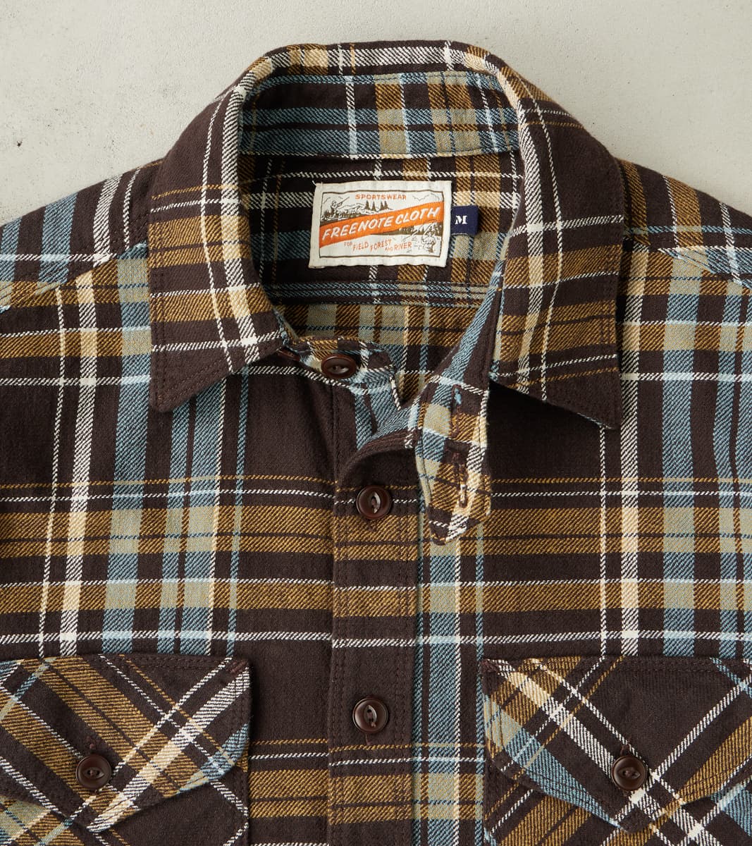 Wells - Japanese Flannel - Bark Plaid