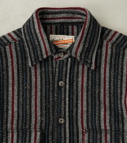 Bodie - Japanese Wool Blend Twill - Black Stripe