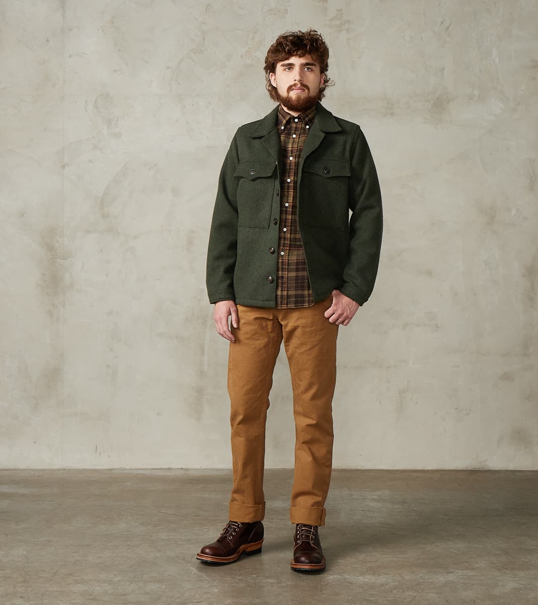 Freenote Cloth Midway - Japanese Melton Wool - Olive – Division