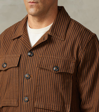 Midway - Japanese Herringbone Dobby - Brown & Indigo