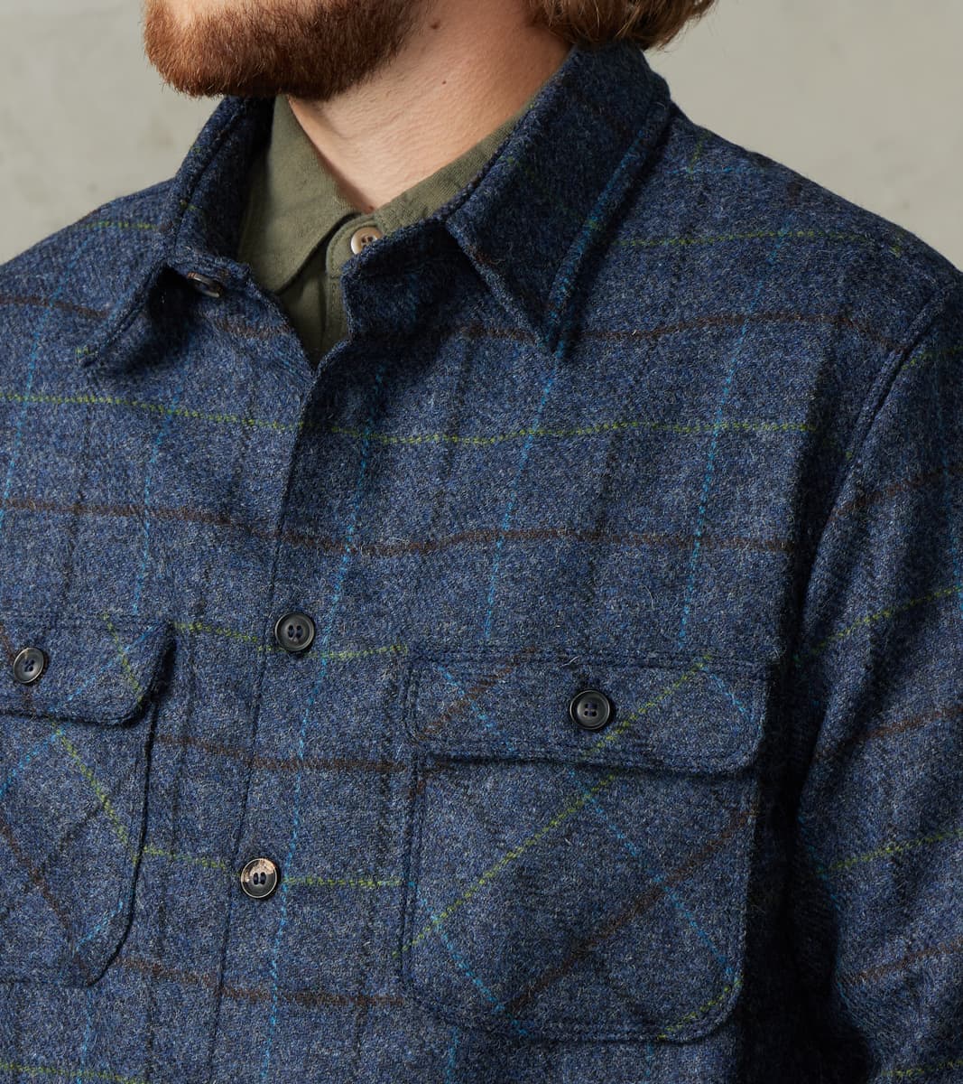 Benson - Abraham Moon® Shetland Estate Tweed - Navy Check