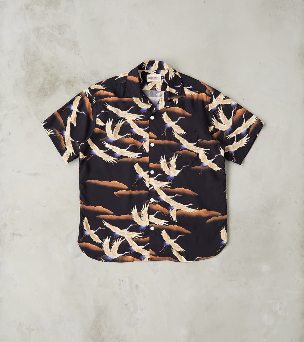 Freenote Cloth Hawaiian - Black Crane