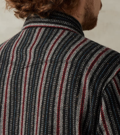 Bodie - Japanese Wool Blend Twill - Black Stripe