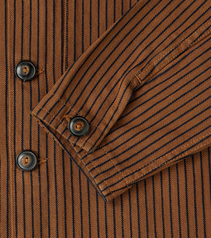 Midway - Japanese Herringbone Dobby - Brown & Indigo