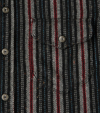 Bodie - Japanese Wool Blend Twill - Black Stripe