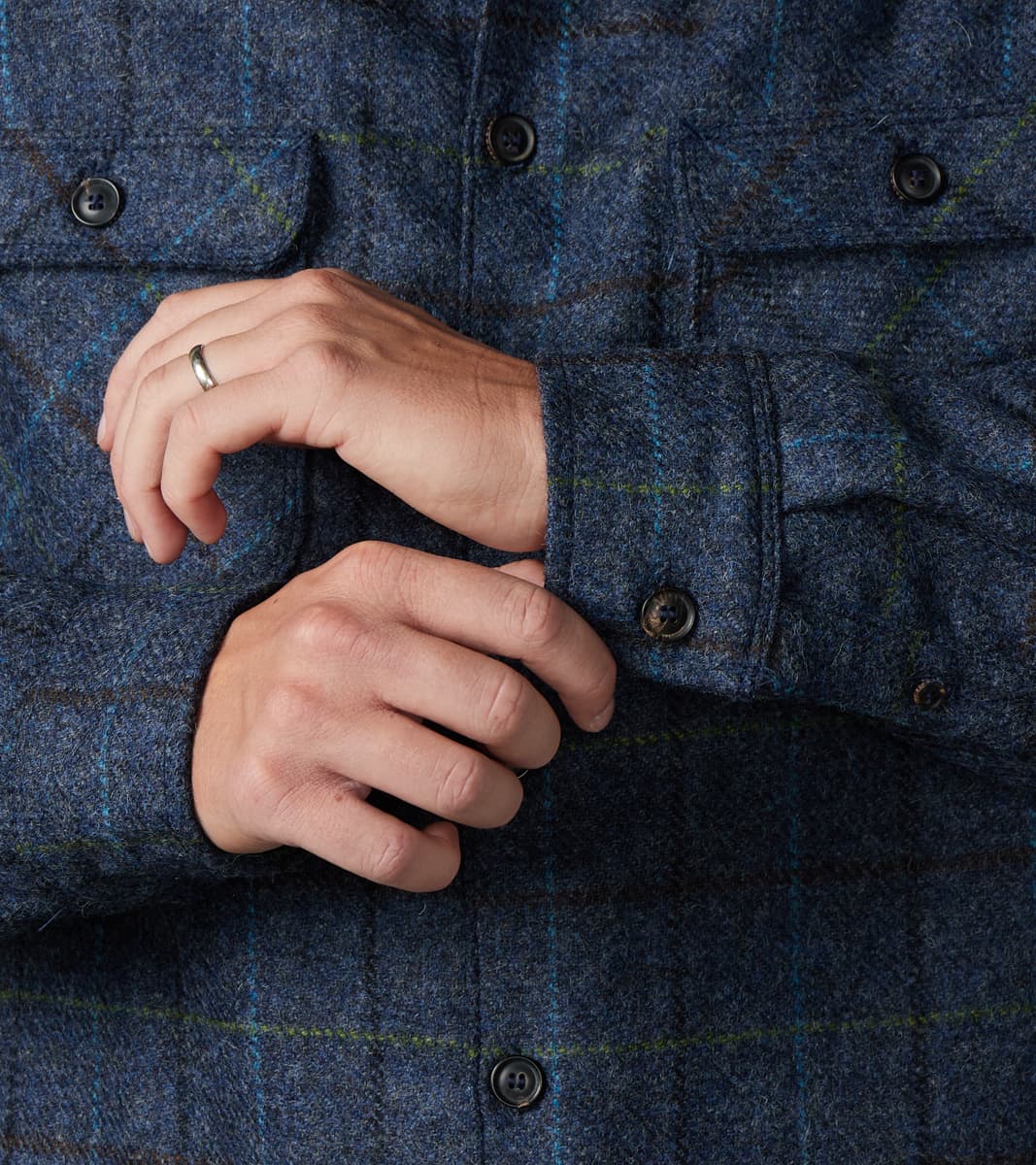 Benson - Abraham Moon® Shetland Estate Tweed - Navy Check
