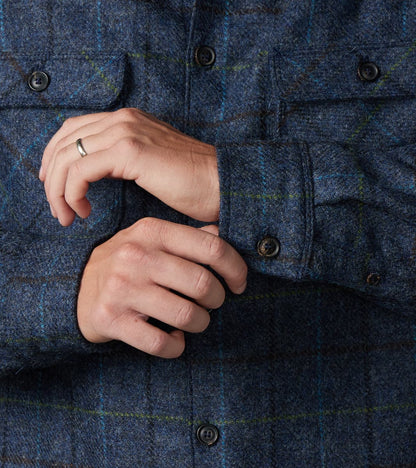 Benson - Abraham Moon® Shetland Estate Tweed - Navy Check