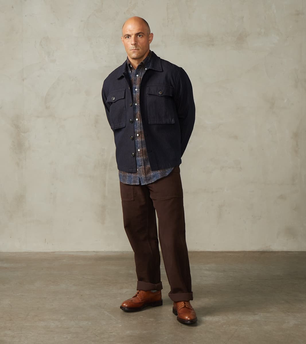 Midway - Japanese Herringbone Dobby - Navy & Indigo