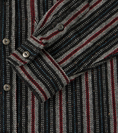 Bodie - Japanese Wool Blend Twill - Black Stripe