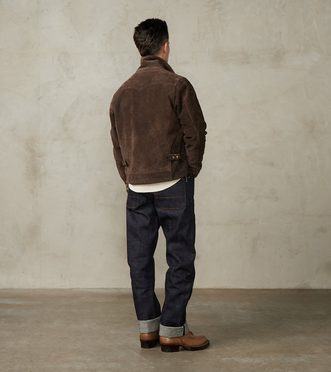 Alcorn Leather Jacket - Italian Calf Suede - Chocolate