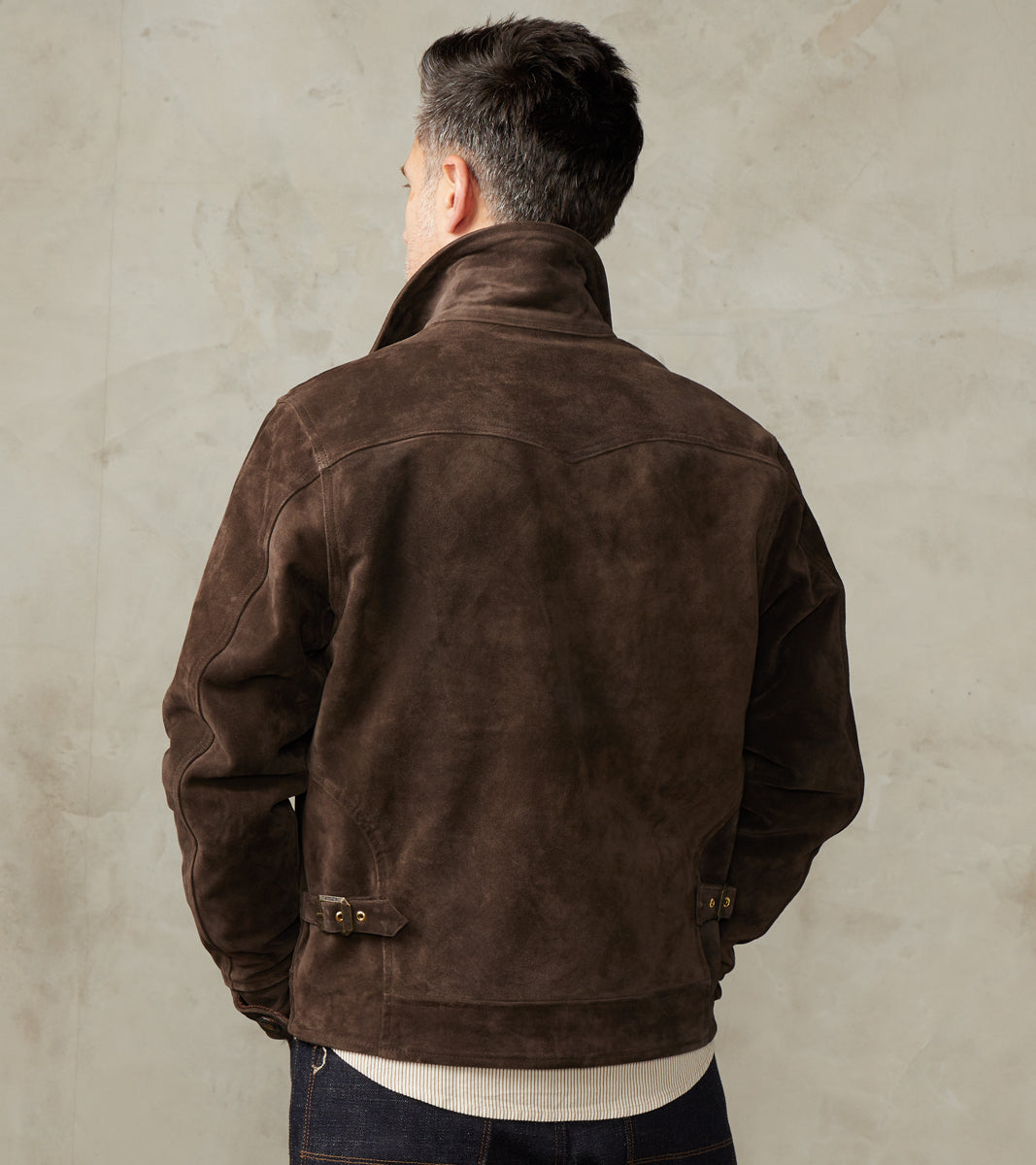 Alcorn Leather Jacket - Italian Calf Suede - Chocolate