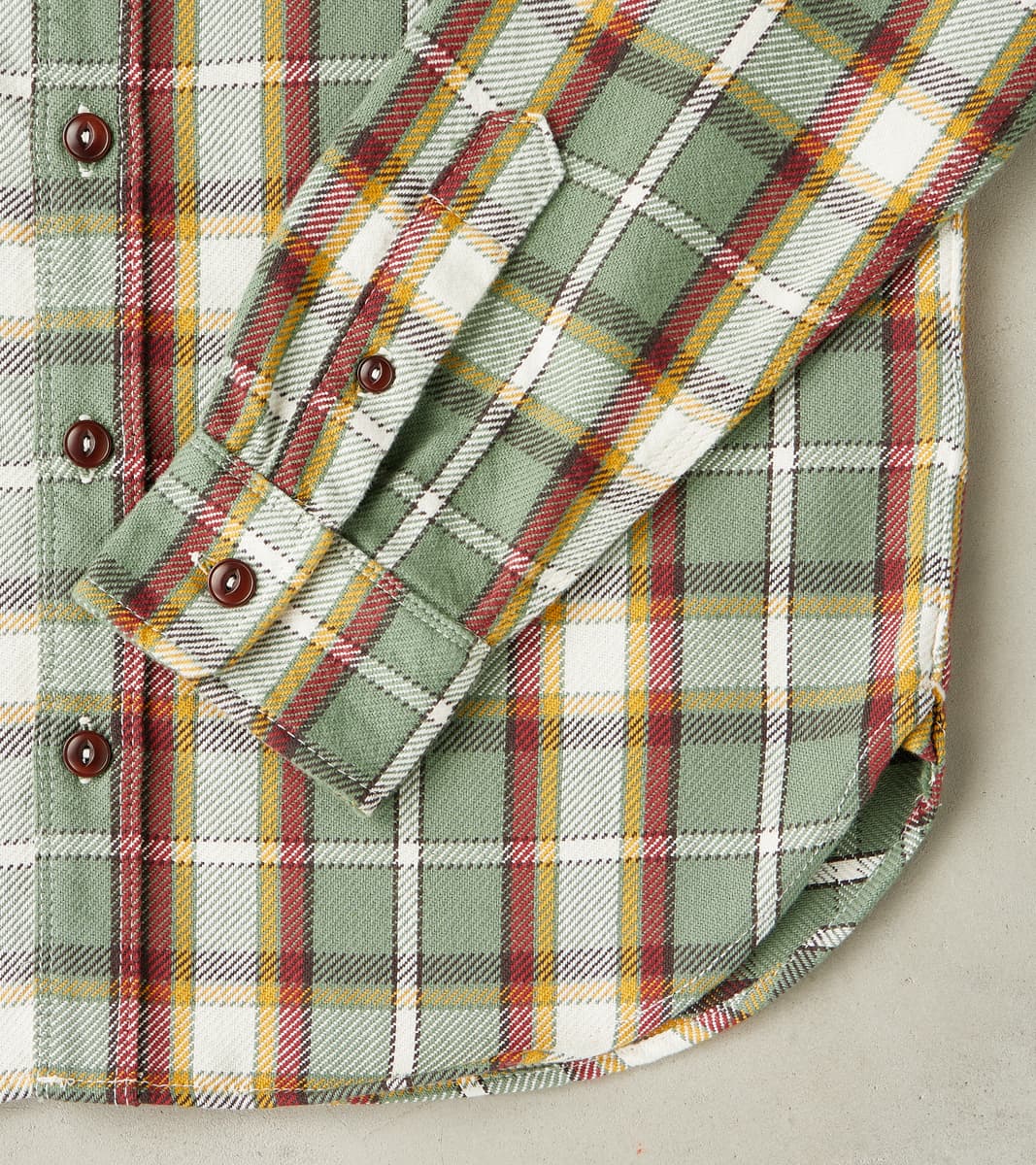 Freenote Cloth Wells - Japanese Twill - Aloe Green Plaid