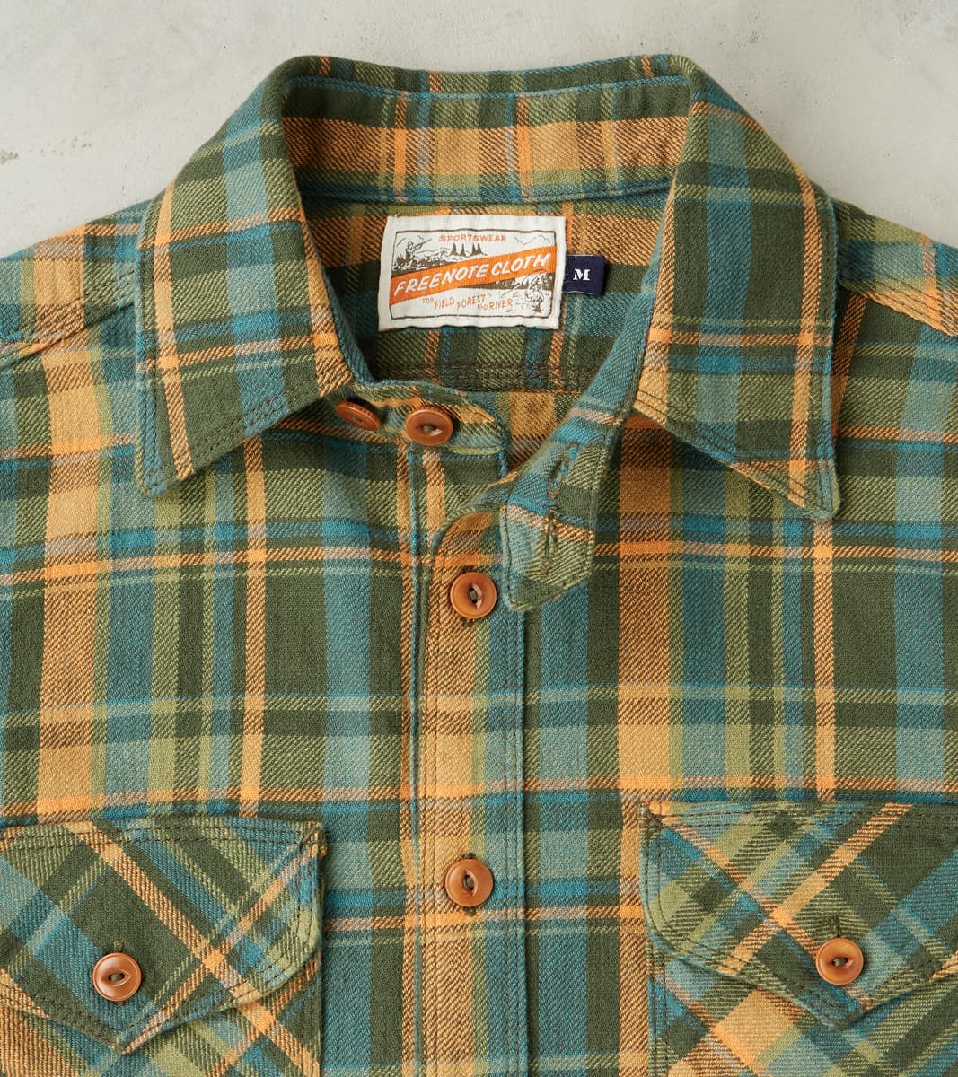 Freenote Cloth Wells - Japanese Flannel - Evergreen Plaid