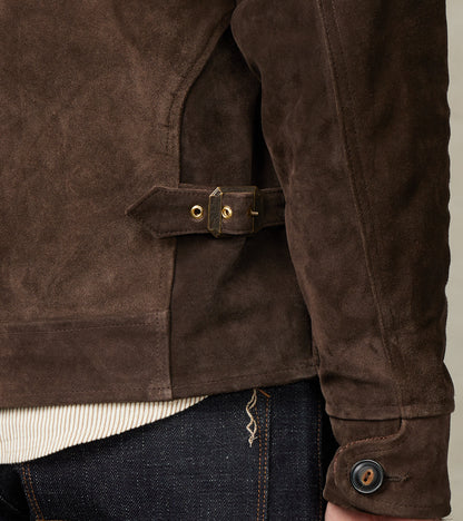 Alcorn Leather Jacket - Italian Calf Suede - Chocolate