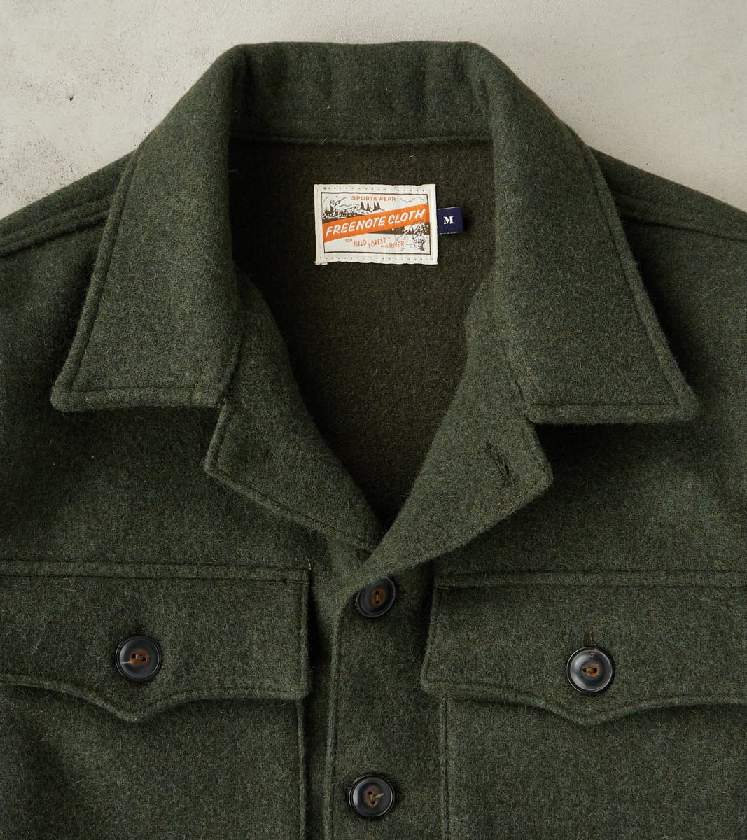 Freenote Cloth Midway - Japanese Melton Wool - Olive – Division