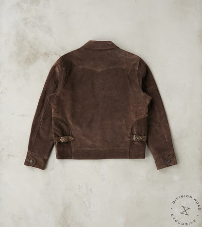 Alcorn Leather Jacket - Italian Calf Suede - Chocolate