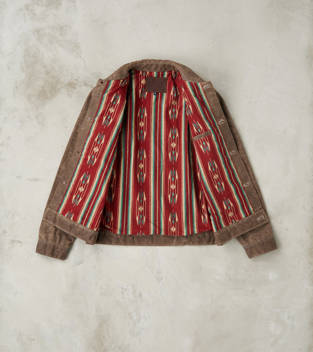 Freenote Cloth Riders Jacket - 10oz Martexin Waxed Army Duck - Oak