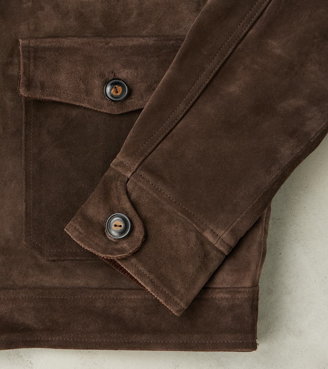 Alcorn Leather Jacket - Italian Calf Suede - Chocolate