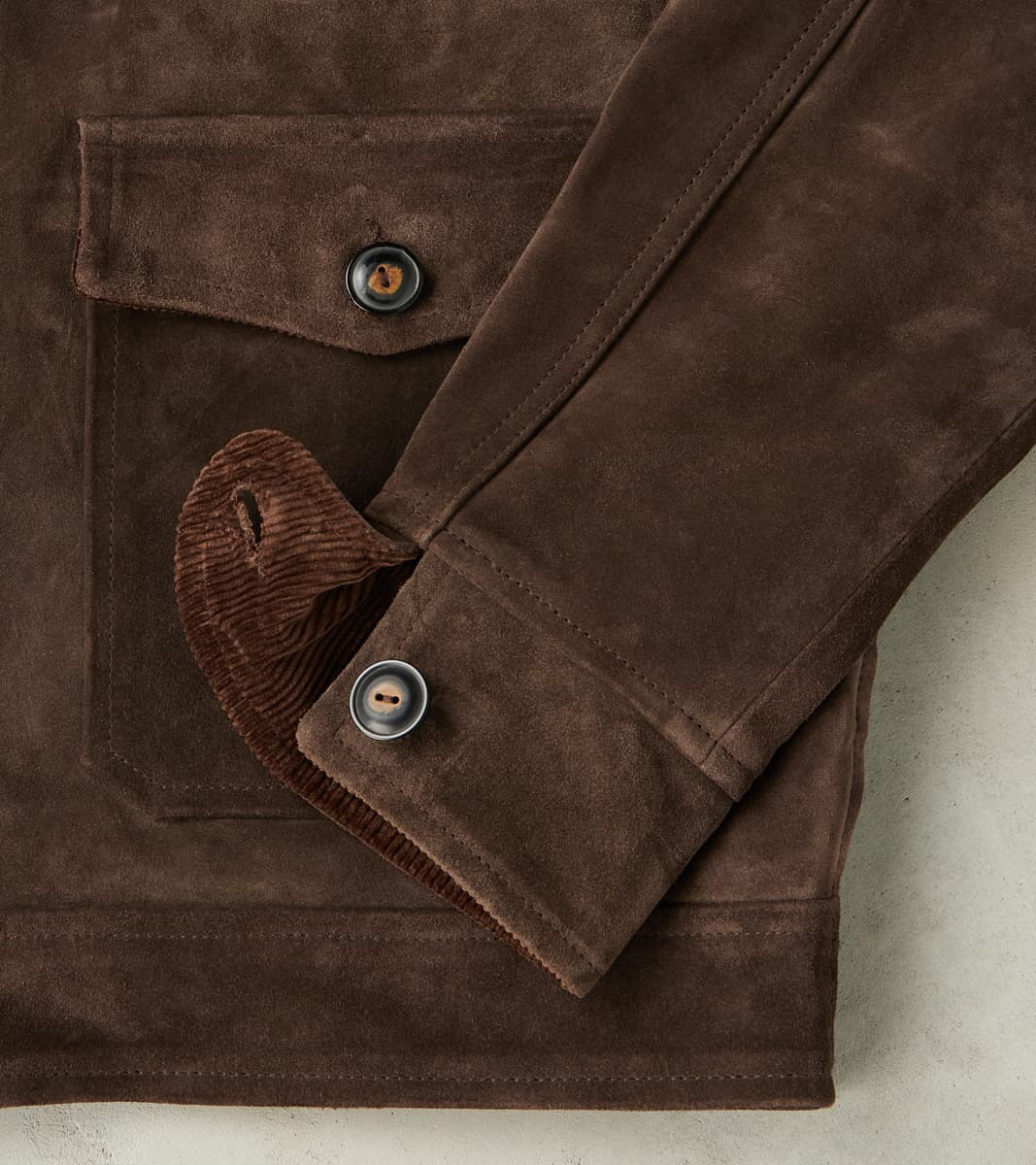 Alcorn Leather Jacket - Italian Calf Suede - Chocolate