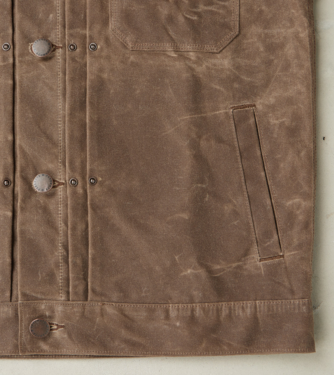 Freenote Cloth Riders Jacket - 10oz Martexin Waxed Army Duck - Oak