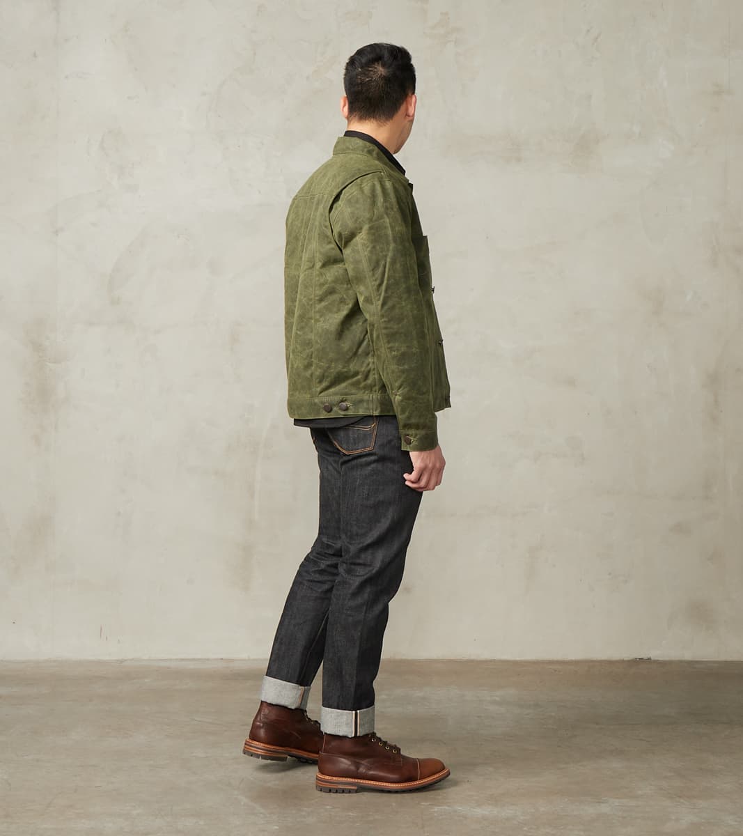 Riders Jacket - 10oz Martexin Waxed Army Duck - Olive