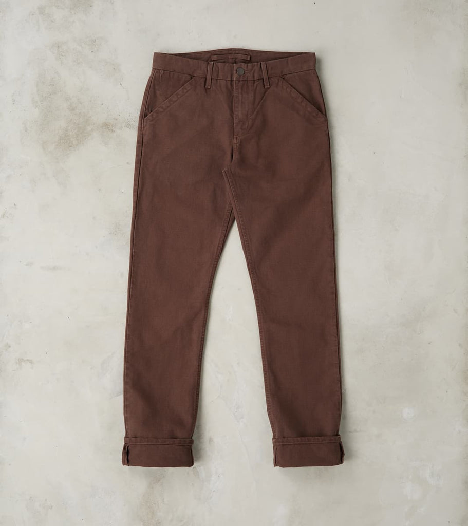 Freenote Cloth Workers Chino - 14oz Japanese Military Canvas - Bark