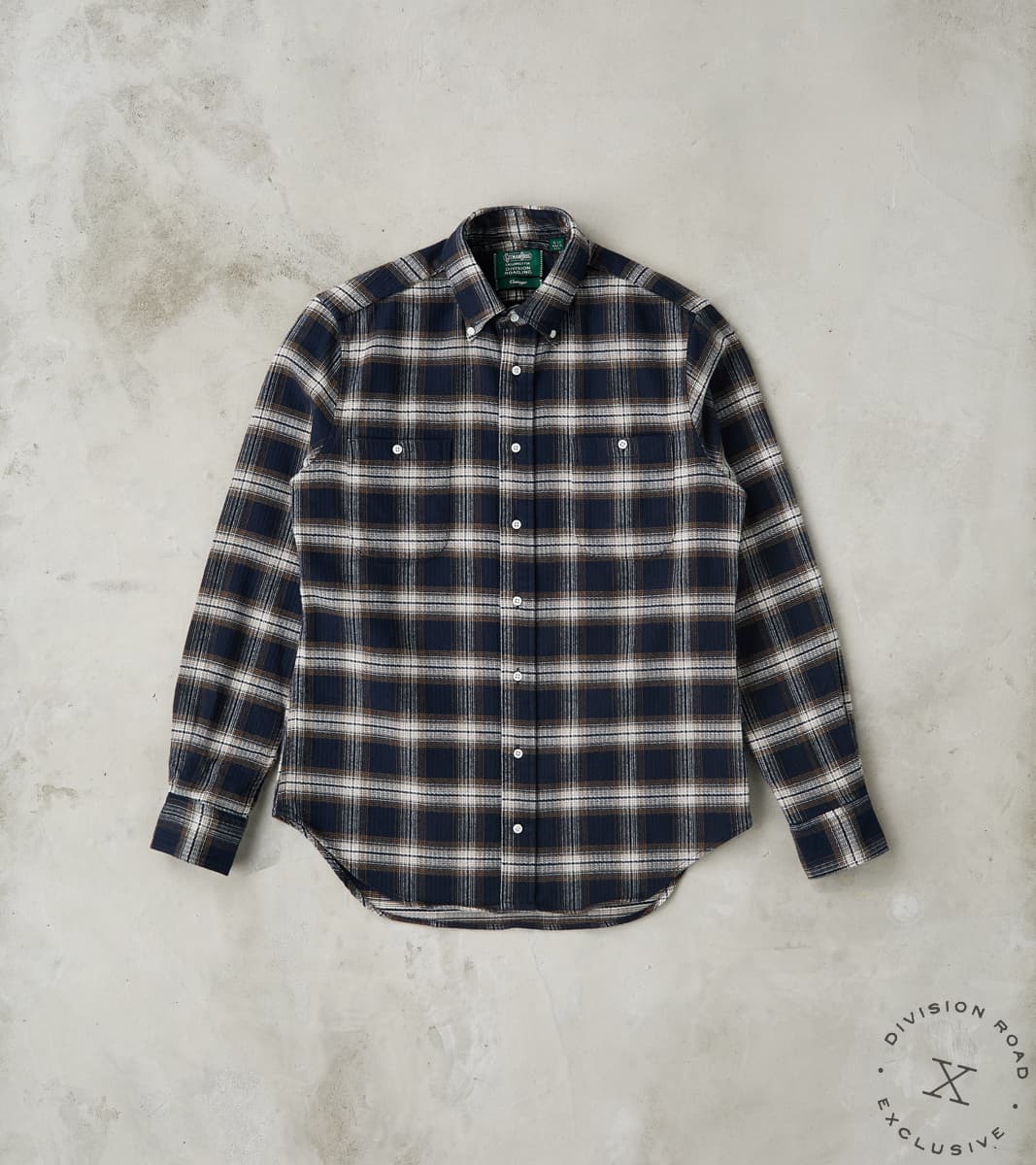 Gitman Vintage x Division Road Japanese Heavy Pique Check Flannel Camper - Brown