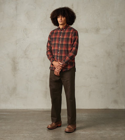 Japanese Geometric Check Shaggy Flannel - Red & Black