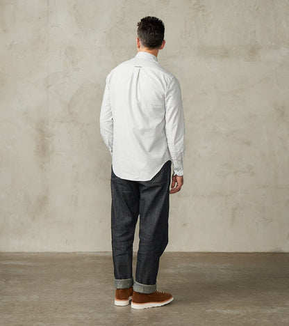 Brushed Fall Oxford - Navy Stripe