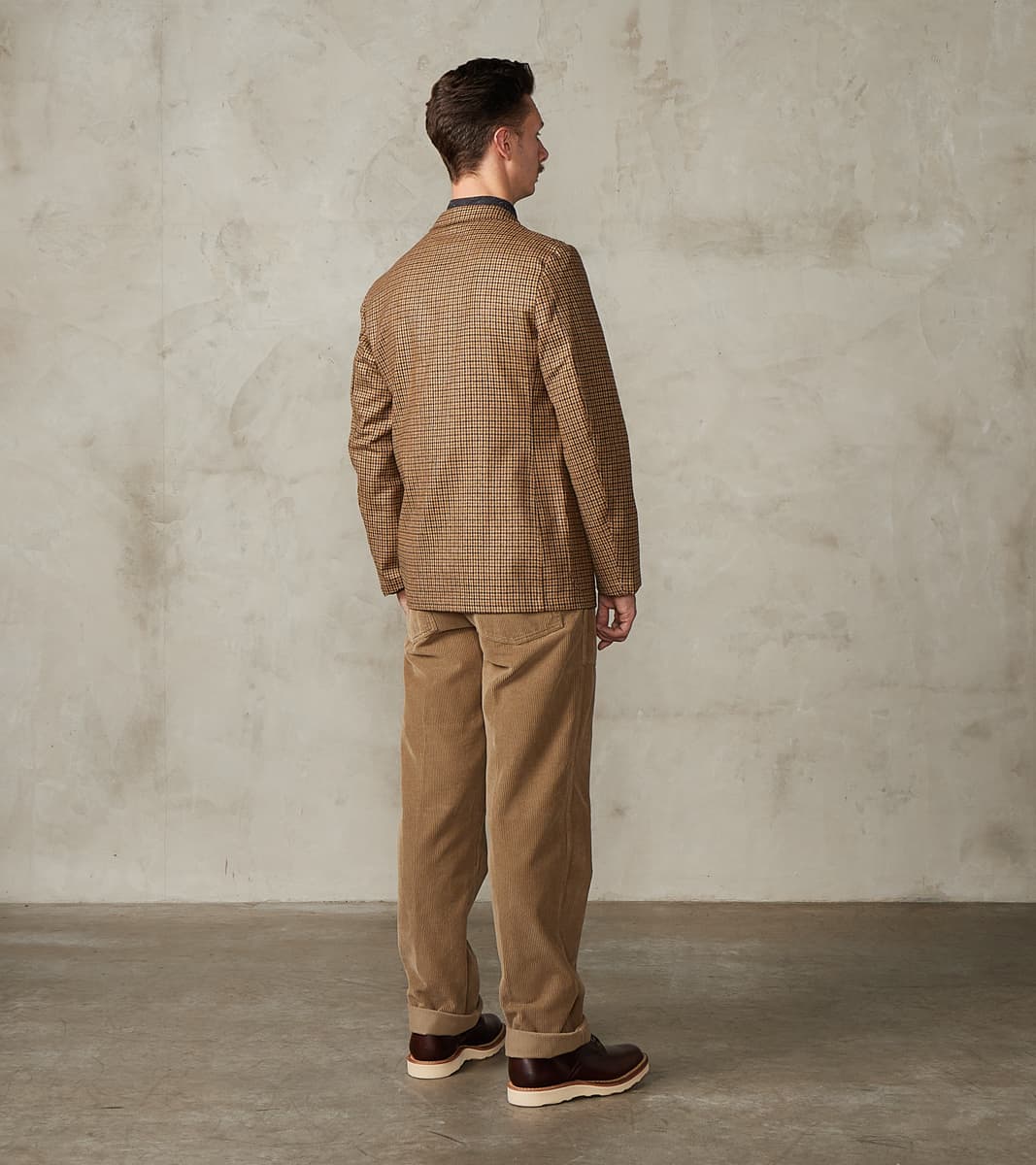 GVxDR Simple Jacket - Fox Brothers® Wool Twill Flannel - Harvest Houndstooth Check