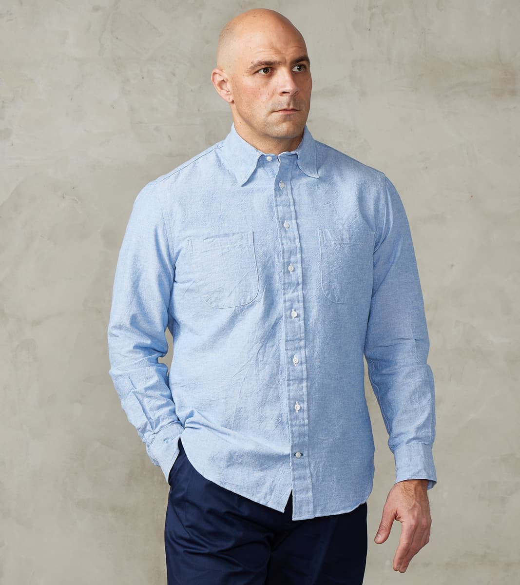 Gitman Vintage x Division Road Japanese Amekaji Oxford Camper - Denim Blue