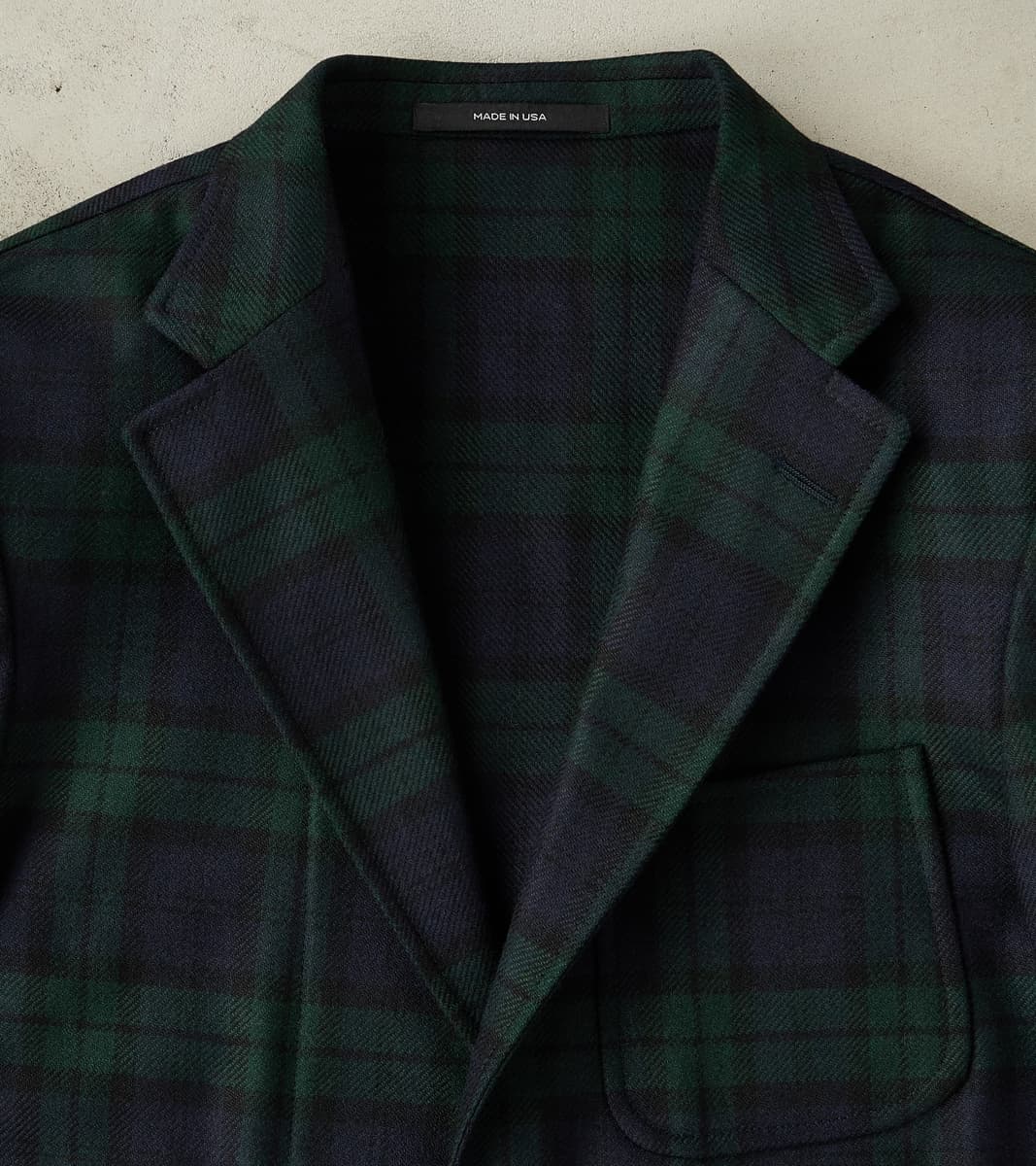 GVxDR Simple Jacket - Fox Brothers® Wool Twill Flannel - Blackwatch Tartan Check