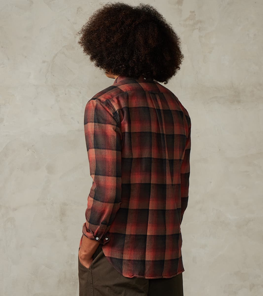 Japanese Geometric Check Shaggy Flannel - Red & Black