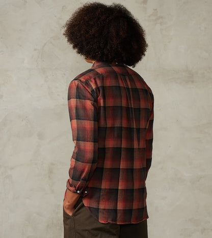 Japanese Geometric Check Shaggy Flannel - Red & Black