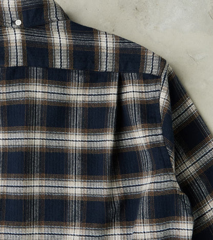 Japanese Heavy Pique Check Flannel Camper - Brown