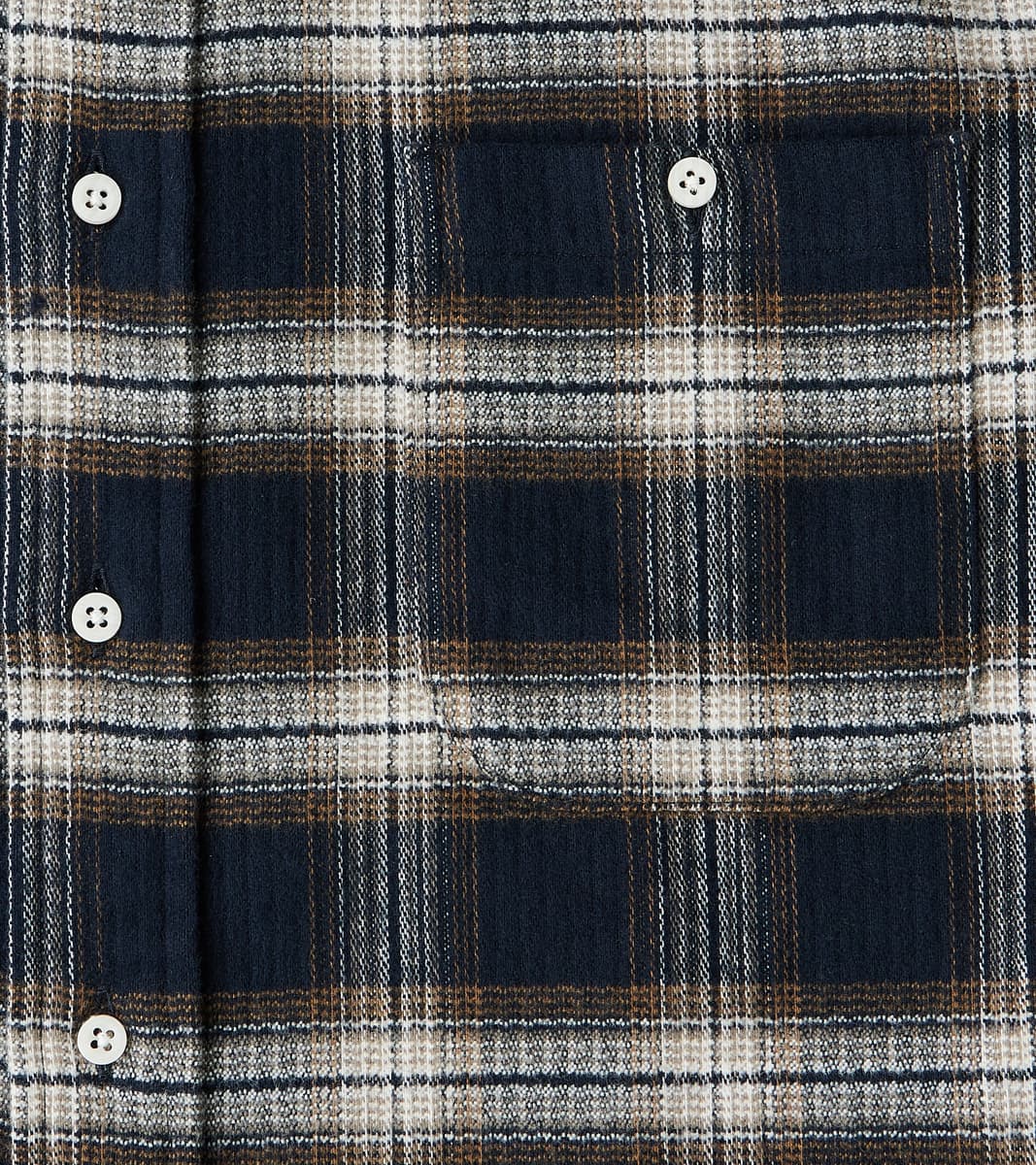 Japanese Heavy Pique Check Flannel Camper - Brown