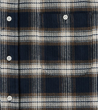 Japanese Heavy Pique Check Flannel Camper - Brown