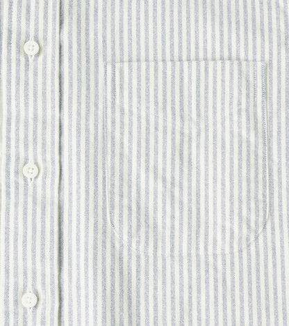 Brushed Fall Oxford - Navy Stripe