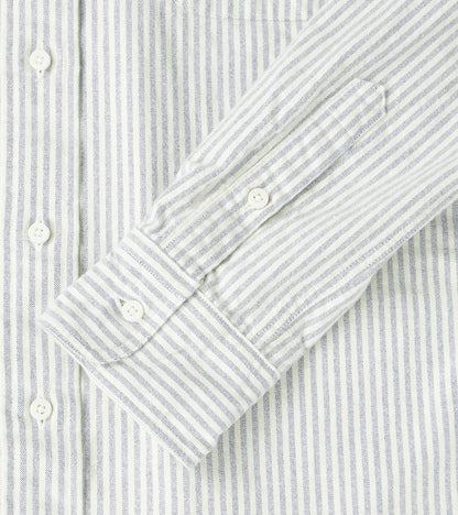 Brushed Fall Oxford - Navy Stripe